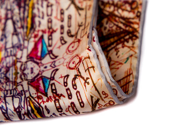 Einstecktuch aus Satinseide handrolliert "Zauberer"